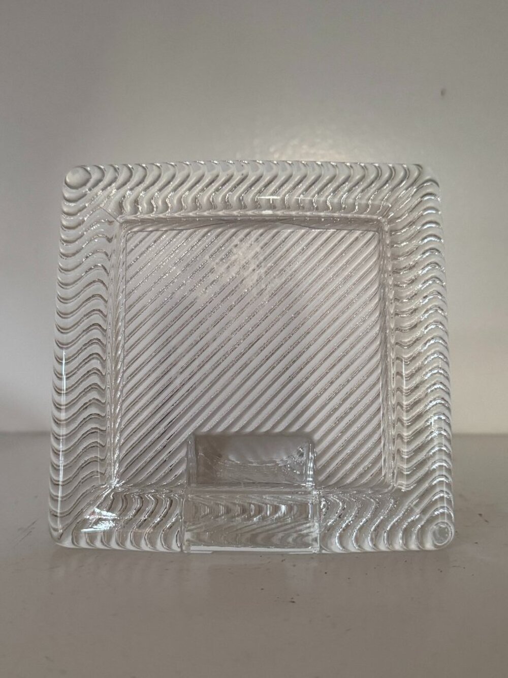 Vintage Mikasa Japan Crystal Picture Frame 4 1/4" Square Ribbed Original Label
